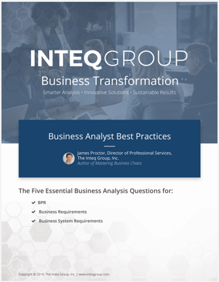 Inteq The 5 Essential Business Analysis Questions Cover Image