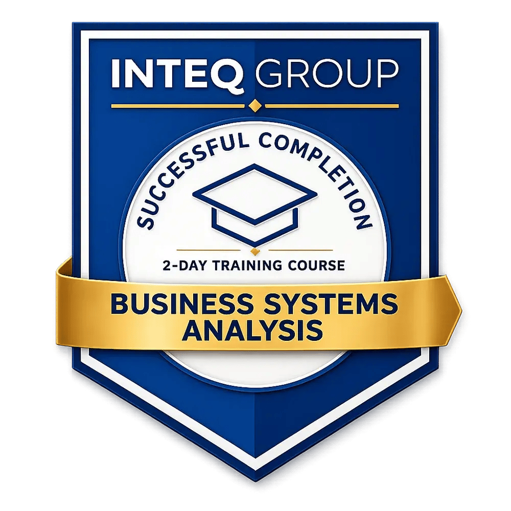 Inteq Business Systems Analysis Course Completion Digital Badge
