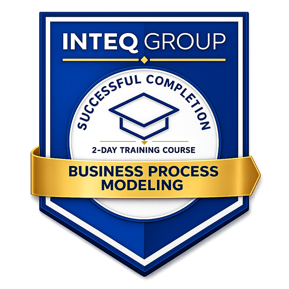 Inteq Business Process Modeling Course Completion Digital Badge